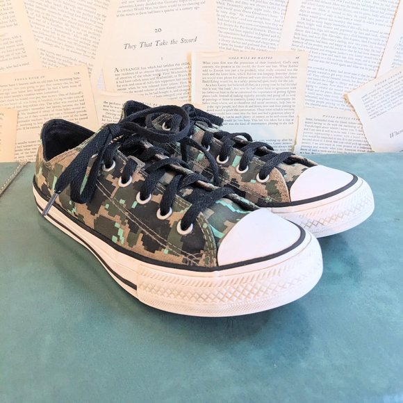 Converse All Star Green Camoflauge Sneakers - Picture 6 of 8